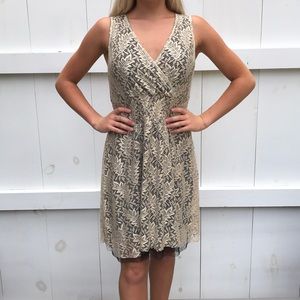 Cream lace dress with black undertone